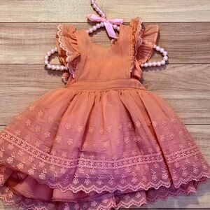 Charming Peach Kids Dress